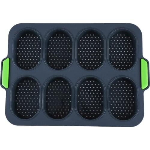 Promotion! Baguette Baking Tray Non-Stick Perforated Pan Loaf Baking Mould for Baking French-Bread Breadstick and Bread Roll-Gre