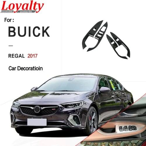 Loyalty For BUICK REGAL 2017 Interior Door Inner Armrest Trim Strip Frame Cover ABS Carbon fiber Car Accessories Auto Styling