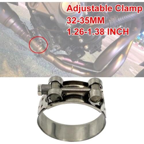 Adjustable Clamp Hoop 32-35mm 1.26-1.38in Muffler Exhaust Pipe Mounting Clamp Clip Kits Slip-on for Kawasaki Yamaha KTM