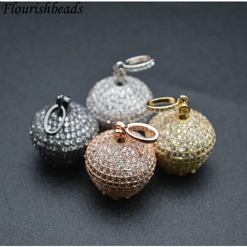 Nickle Free Paved CZ 18x22mm Crown Shape Bead Caps Fit Popular Tassel Pendant Making Fashion Jewlry Making
