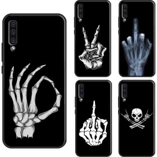 Skeleton Middle Finger For Samsung A21S A20e A31 A11 M21 M31 Case For Galaxy A50 A70 A10 A30 A40 A71 A51 Cover
