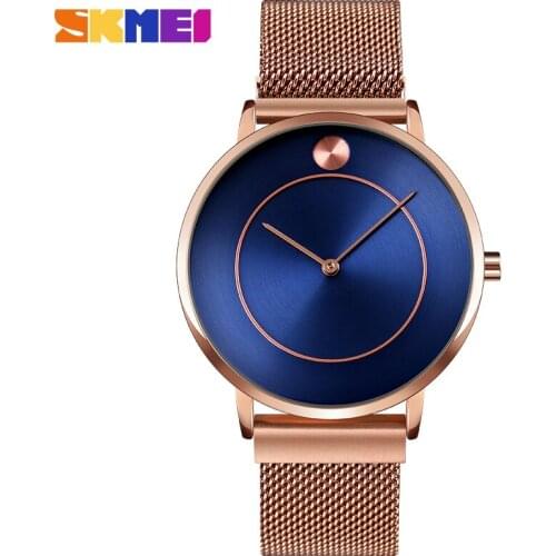 SKMEI 9197 Fashion Women Quartz Watches Luxury Men Casual Slim Mesh Steel Clock Waterproof Dress Gift Dropship Relogio Masculino