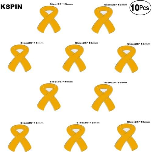 Yellow Aids Lapel Pin Flag badge Brooch Pins Badges 10Pcs a Lot