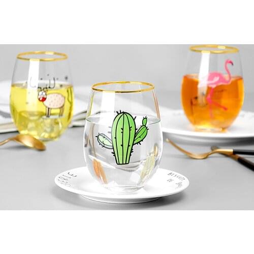 Swig Egg Shape Crystal Glass Coffee Cup Milk Tea Water Drinking Mug Christmas Elk Big Belly Tumbler Best Gift For Lover Friend