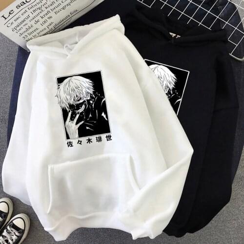 Tokyo Ghoul Kaneki Ken Eyes Japanese Anime Graphic Hoodie Men Cool Manga Hip Hop Y2K Punk Streetwear Harajuku Sweatshirt Male