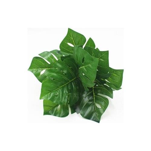 Tropical Plant Leaves Hawaiian Silk Palm Leaves for Wedding Party Home Garden Decoration Artificial Green Plant