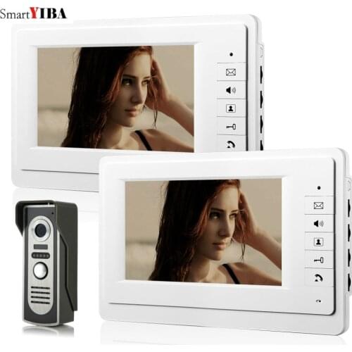 SmartYIBA 7" Video Door Phone IR Night Vision Building Video Intercom System Apartment Door Monitor Home Doorbell Doorphone Kits