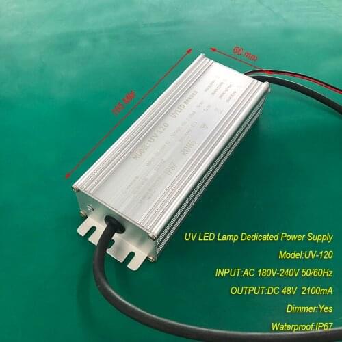2.1A 100W IP67 waterproof Constant current source for UV LED module gel curing lamps INPUT AC 180V-240V OUTPUT DC48V 2100mA