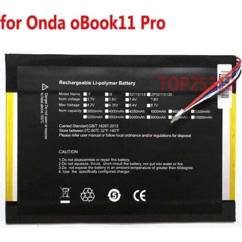 High Quality 25125180/35100220/35170112 battery for Onda obook11 obook 11 obook 11pro /obook 11 plus HW-35170112 Tablet PC