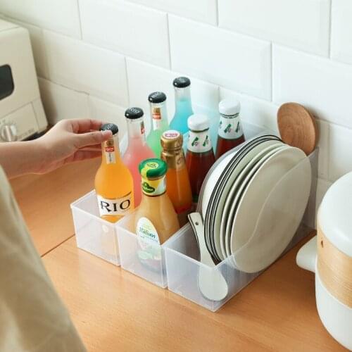 Japanese Kitchen And Bathroom Organizer Box Refrigerator Fresh Spacer Layer Storage Rack Multifunctional Transparent Storage Box
