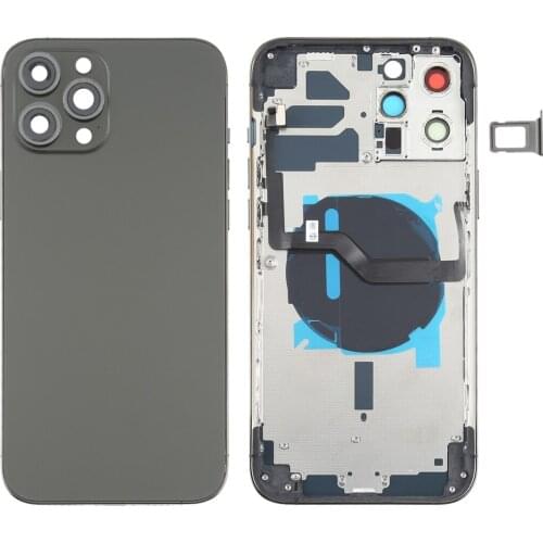 Battery Back Cover (with Side Keys & Card Tray & Power + Volume Flex Cable & Wireless Charging Module) for iPhone 12 Pro Max