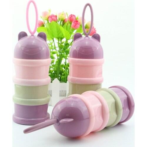 1Pc Baby Food Storage Milk Powder Infant Cartoon Style Three Layers Baby Powder Formula Milk Storage Bottle Feeding