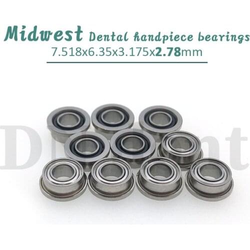 10pcs High Speed Midwest Handpiece Ceramic balls cartridge bearing for dental Flange bearings 7.518x6.35x3.175x2.78mm
