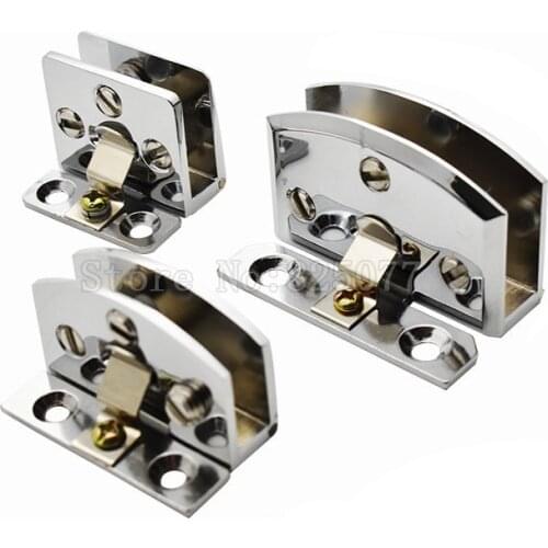 4PCS Chrome Zinc Alloy 90 Degree Side Mount Glass Door Hinge Cupboard Cabinet Clamp Hinge No Drilling JF1329