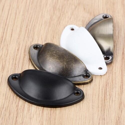 5Pcs Zinc Alloy Antique Cupboard Shell Pull Handles Mini Metal Handle Kitchen Drawer Cabinet Door Handle Furniture Knobs 50*20mm