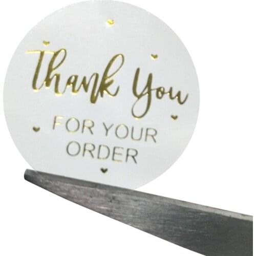 50-500pcs Round Gold Foil Thank You For Your Order Stickers 1 inch Wedding Pretty Gift Cards Envelope Sealing Label Stickers