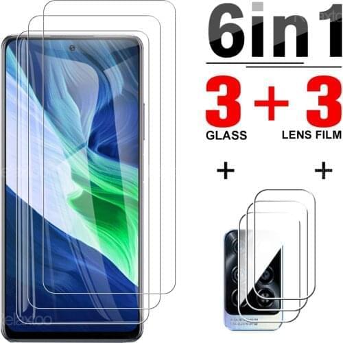 6 in 1 Tempered Glass For Infinix Note 10 8 7 Pro Note10 Note8i 10Pro Phone Explosion-proof Safety Screen Protector Camera Glass
