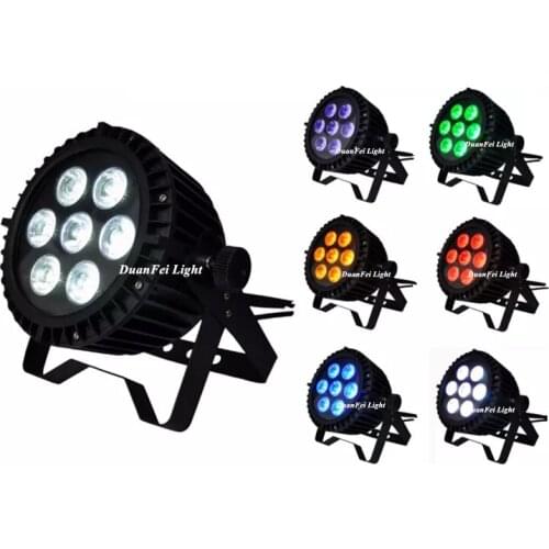 8pcs/lot china led par 7x18w 6in1slim led par ip65 par 64 led stage light wash uplight