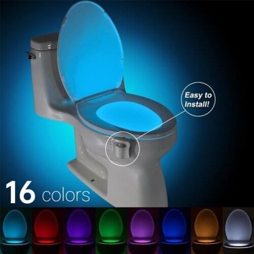 16 Color Body Sensing Automatic Led Motion Sensor Night Lamp Toilet Bowl Bathroom Light Waterproof Backlight For Wc Toilet Light