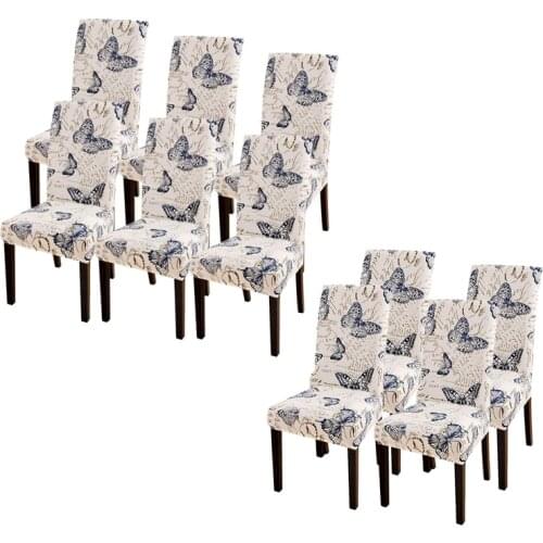 Chair Covers,Fit Stretch Removable Washable Kitchen Chair Covers Protector for Dining Room,Hotel,Butterfly Pattern