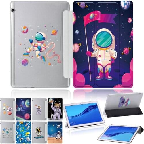 Tablet Case for Huawei MediaPad T3 10 9.6-inch Adjustable Trifold Leather Stand Cover for MediaPad T5 10 10.1-inch