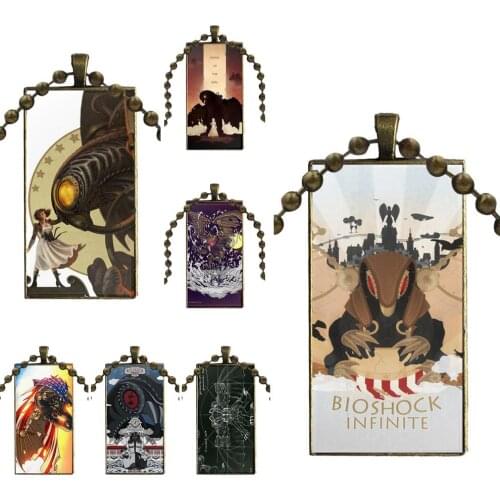 For Girls Gift Special Games Bioshock Infinite Songbird Necklace Fashion Long Chain With Rectangle Necklace Jewelry