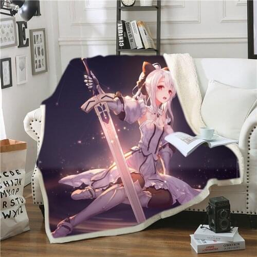 Anime Fate Stay Night 3D Printed Fleece Blanket for Beds Thick Quilt Fashion Bedspread Sherpa Throw Blanket Adults Kids 03