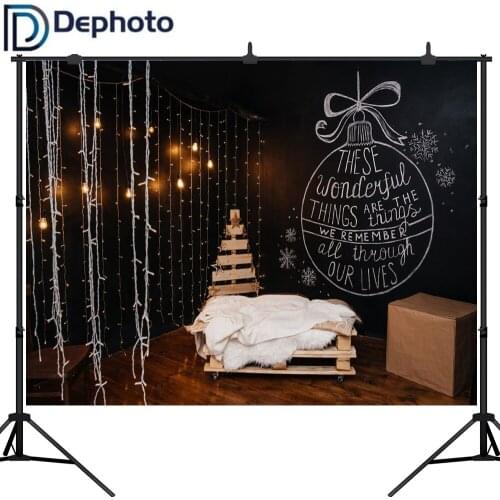 Dephoto Christmas Tree New Year Home Decoration Indoor Photography Backgrounds light bulb Backdrops For Photo Studio Props