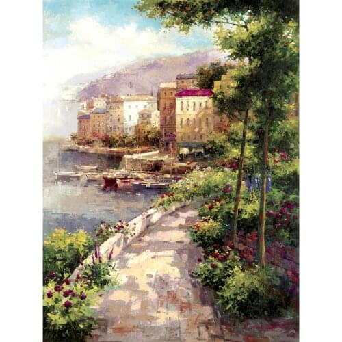 Wall art oil painting Clearing Fog handmade garden picture for room decor large canvas