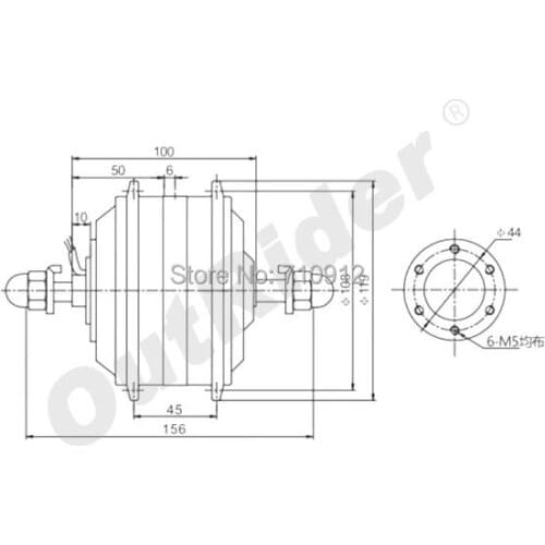 FreeShipping48V250W128 Disc-BrakeMotor ElectricBike/ E-scooter/ Pedelec MotorKit with 3 Pin Water-proof wire 160-260rpmOR01B2