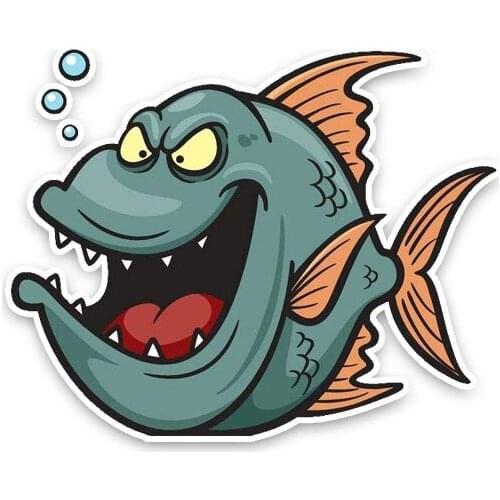 Interesting Car Stickers Decals Tricky Ferocious Ugly Fish Animal Fashion Motorcycle Decals Waterproof Sunscreen PVC 12cm X 10cm