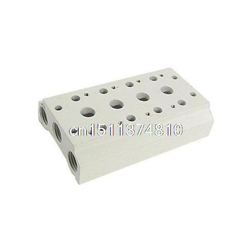 Ceramic Block Pneumatic Control 4 Stations Manifold Base for Solenoid Valve