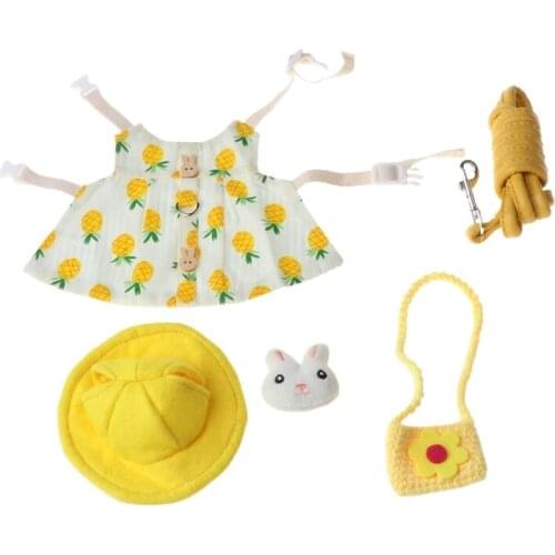 Small Animal Harness Vest Leash Set Comfort Clothes with Accessory Travel Chest Strap Rabbit Ferret Bunny Hamster Puppy Kitten