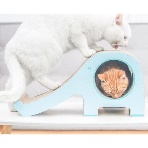 Creative latest Elephant Shape Cat Kitten Scratch Board Pad Soft Bed Mat Claws Care Toys Corrugated Scratcher Cat Training Toy