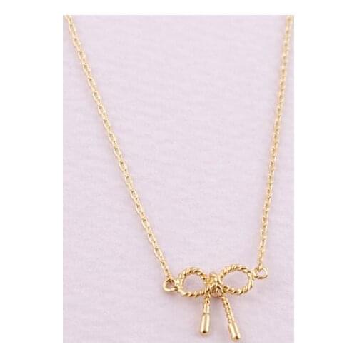 Fashion plated Little Twist Bow necklace Pendant Necklace for women