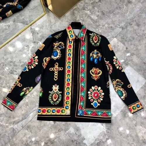 QA0422Fashion Mens Shirts 2020 Runway Luxury Brand European Design party style Mens Clothing