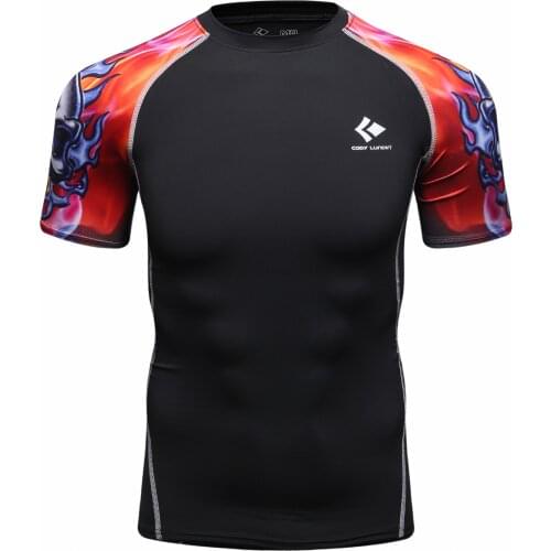 Factory short sleeves quick dry men custom diving surfing rash guard top accept OEM shirt