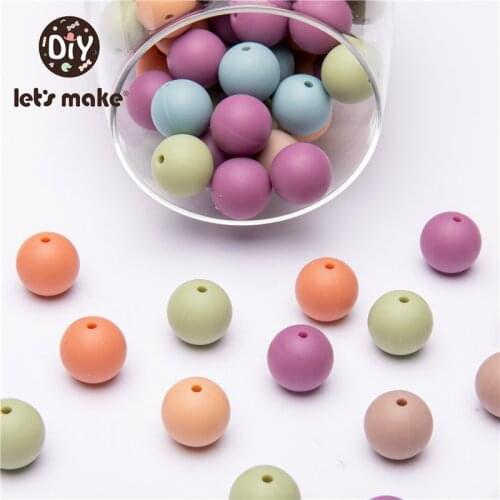 Lets make 15mm 20pc Silicone Beads Baby Teething Beads Safe Food Grade Nursing Chewing Round Fashion Baby Teether Beads New