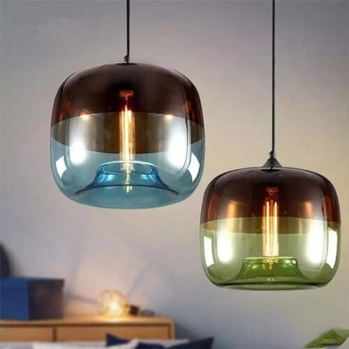 Nordic Pendant Lights Living Room Decoration Colorful Glass Hanging Lights Kitchen bar Dining Room Furniture Modern Chandeliers