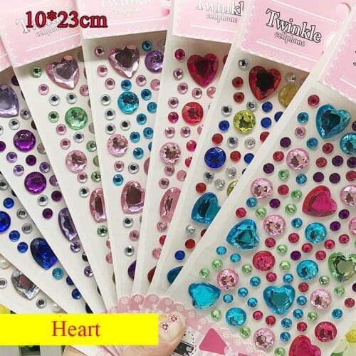 Self Adhesive Rhinestone Crystal Stickers For Face Phone DIY Beauty 3D Diamond Eyebrow Jewels Flower Heart Scrapbooking Stickers