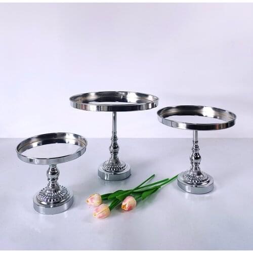 Silver Plating Crystal Cake Stand Dessert Tray Mirror Surface Wedding CupcakeDecorative Candlestick
