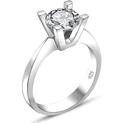 Swarovski Certified Engagement 925 Silver Ring