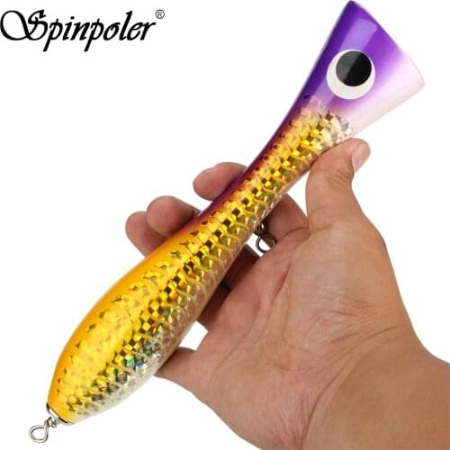 Spinpoler Saltwater GT popper Big Game Wood Bait 147g/240mm Trolling Lure Deep Sea Wobber Boat Fishing Artificial Bait lure