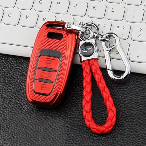 TPU Car Remote Key Case Cover Holder Keychain Ring for Audi A1 A3 A4 A5 A6 A7 A8 Quattro Q3 Q5 Q7 2009-2015 Key Protector