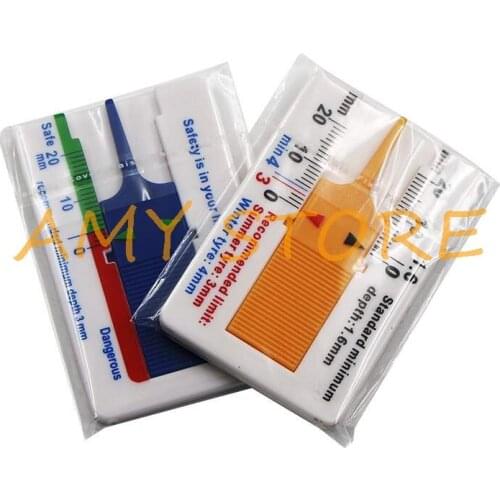 1Pc Plastic 0-20mm Tire Tyre Tread Depth Gauge Caliper Ruler Detection Meter Auto Car Motorcycle