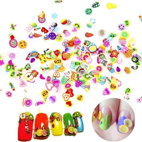 1000pcs/Pack Soft Clay Pottery Fruit Slices Filler For Nails Art Tips Slime Kids DIY Supplies Sprinkles Accessories Decoration
