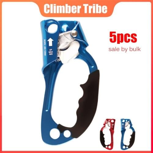 5pcs Right Left Hand Ascender Arborist Tree Rock Climbing Riser 8-12mm Rope Clamp Grasp Device CE Approved Engineering Caving 50
