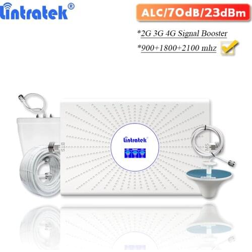 70dB 2020 New Upgraded Repeater Lintratek ALC 2G GSM 900 3G WCDMA 2100 4G LTE DCS 1800 Triband Signal Booster Cellular Amplifier