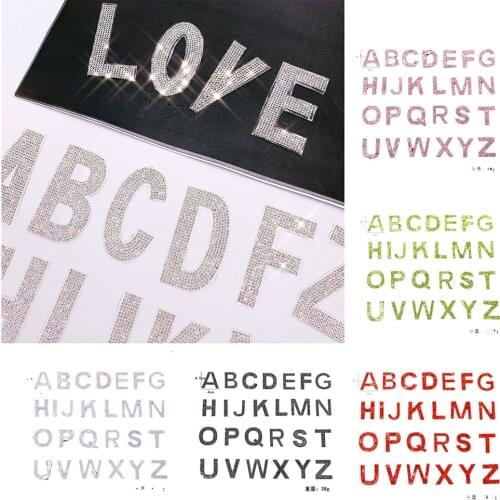 A-Z Letter Patches Applique Rhinestone Beaded-Diy-Patch English Name