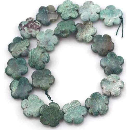 20mm flower Australian jades beads natural stone beads DIY spacer beads for jewelry making strand 15" wholesale